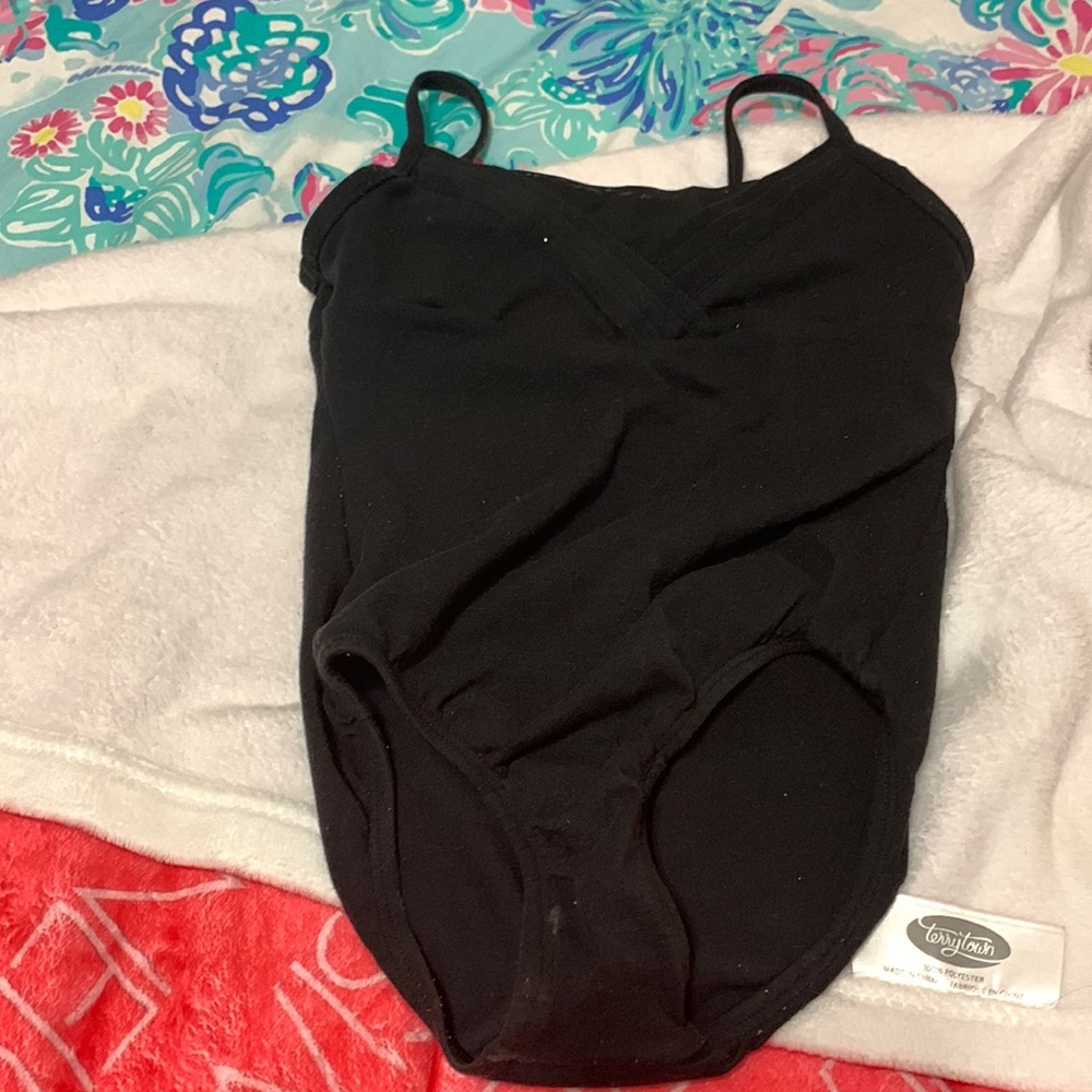 Girls black dance leotard